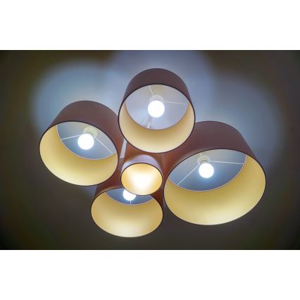Duolla - Плафон ROLLER PENTO 5xE27/60W/230V розов