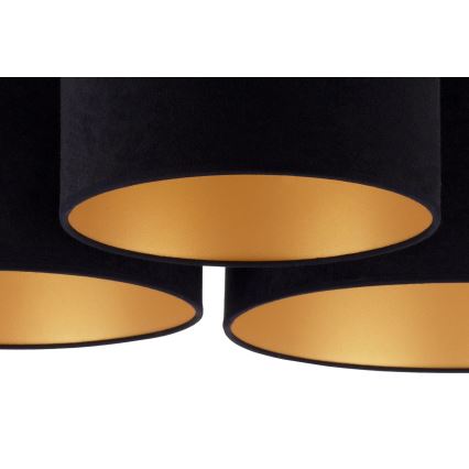 Duolla - Плафон ROLLER TRIO 3xE27/60W/230V черен/златист