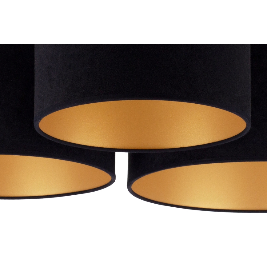 Duolla - Плафон ROLLER TRIO 3xE27/60W/230V черен/златист