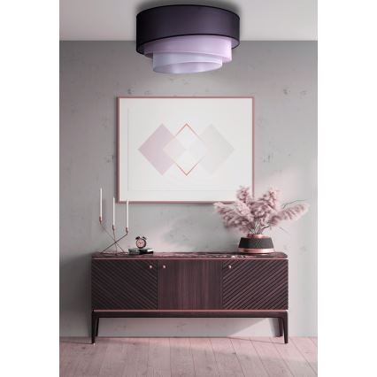 Duolla - Плафон TRIO 1xE27/15W/230V Ø 45 см черен/розов/сребрист