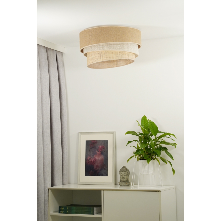 Duolla - Плафон YUTE TRIO 1xE27/15W/230V Ø 45 см кафяв/сив/бежов