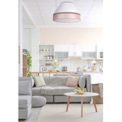 Duolla - Плафониера AVIGNON 1xE27/15W/230V Ø 50 см бяла/бежова