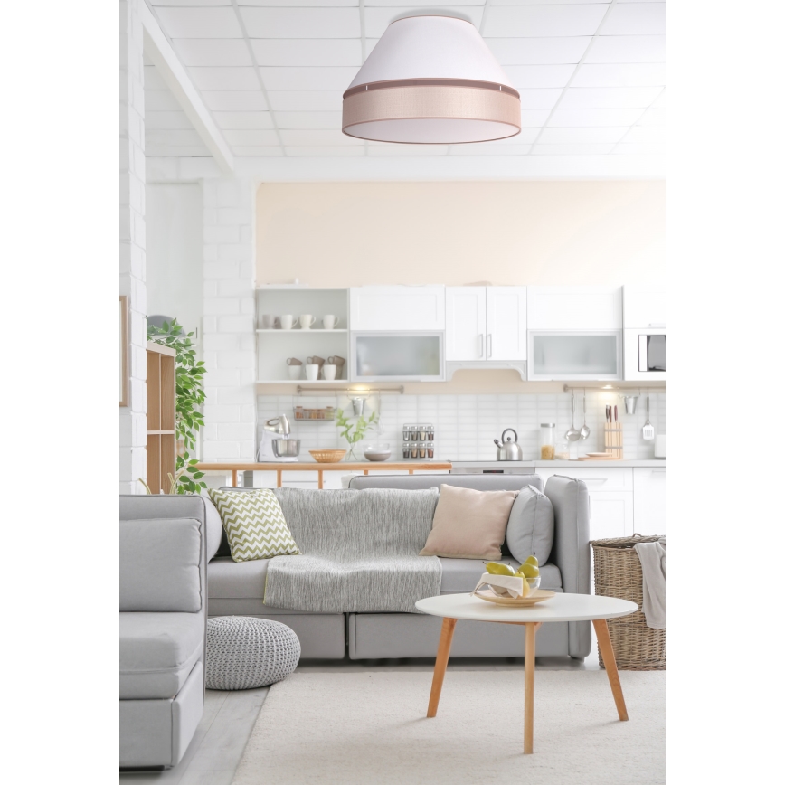 Duolla - Плафониера AVIGNON 1xE27/15W/230V Ø 50 см бяла/бежова