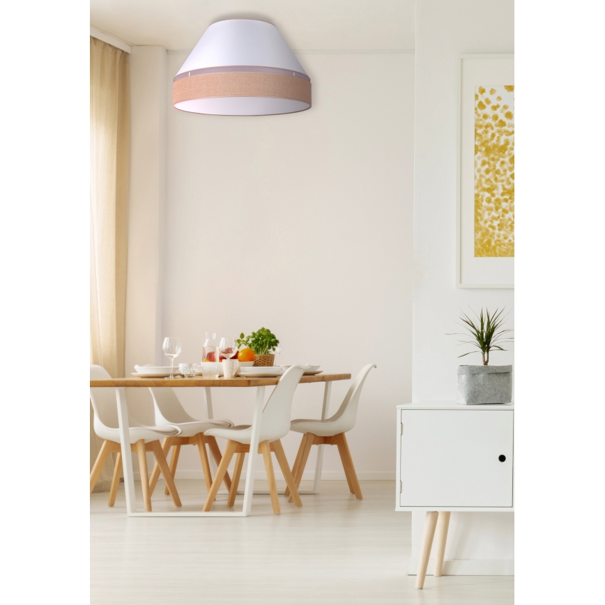 Duolla - Плафониера AVIGNON 3xE27/15W/230V Ø 60 см бяла/кафява