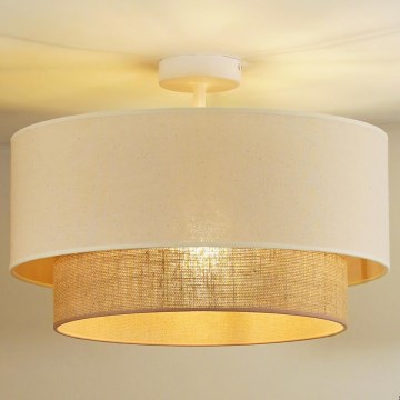 Duolla - Плафониера BOHO 1xE27/15W/230V Ø 45 см кремаво/кафяво