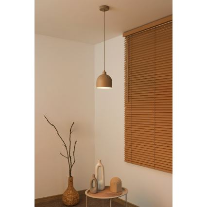 Duolla - Подвесен полилей на кабел IRONLINE 1xE27/15W/230V Ø 17 см бежов