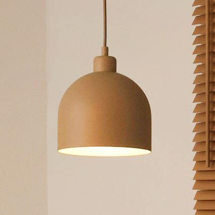 Duolla - Подвесен полилей на кабел IRONLINE 1xE27/15W/230V Ø 17 см бежов