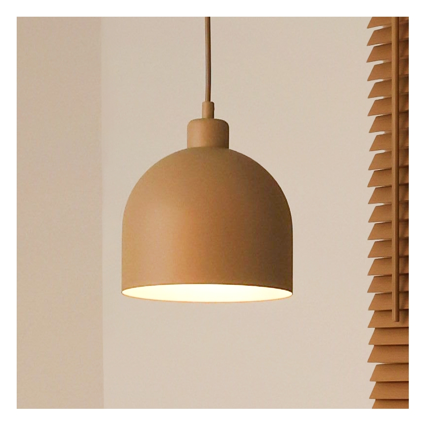 Duolla - Подвесен полилей на кабел IRONLINE 1xE27/15W/230V Ø 17 см бежов
