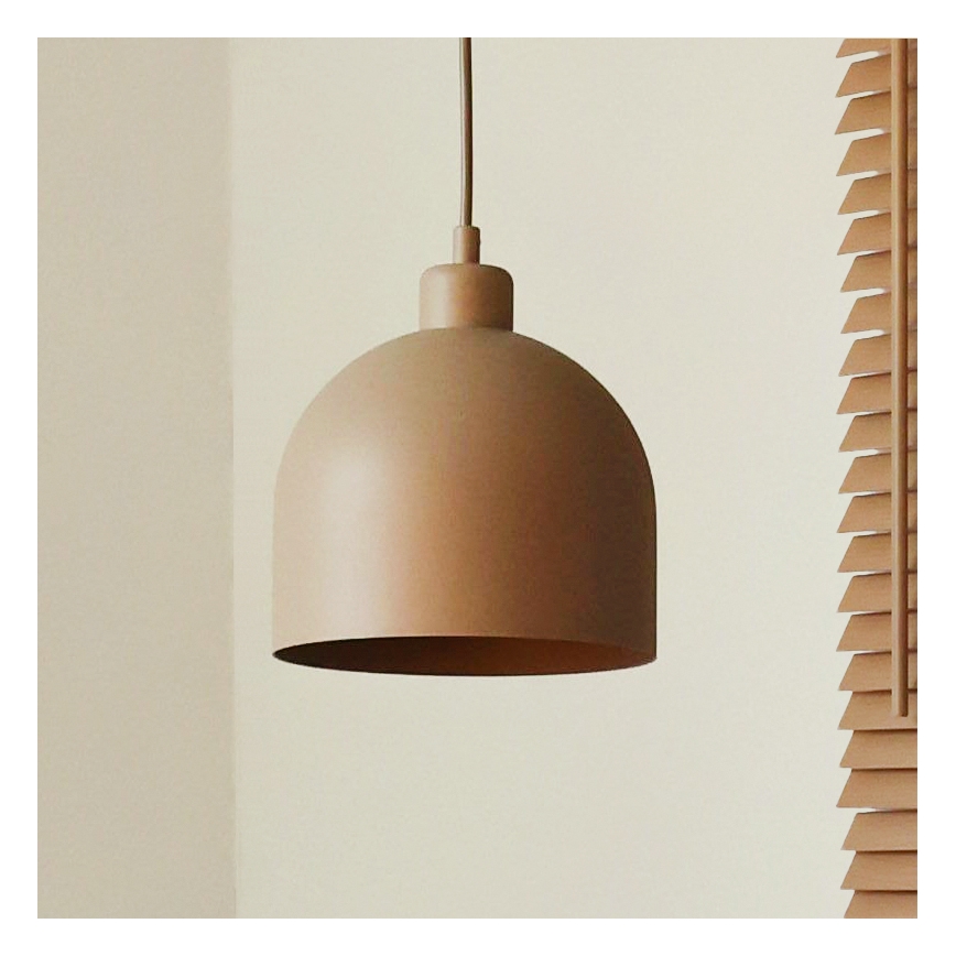 Duolla - Подвесен полилей на кабел IRONLINE 1xE27/15W/230V Ø 17 см бежов