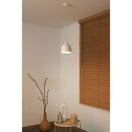 Duolla - Подвесна лампа на кабел IRONLINE 1xE27/15W/230V Ø 17 см, бяла