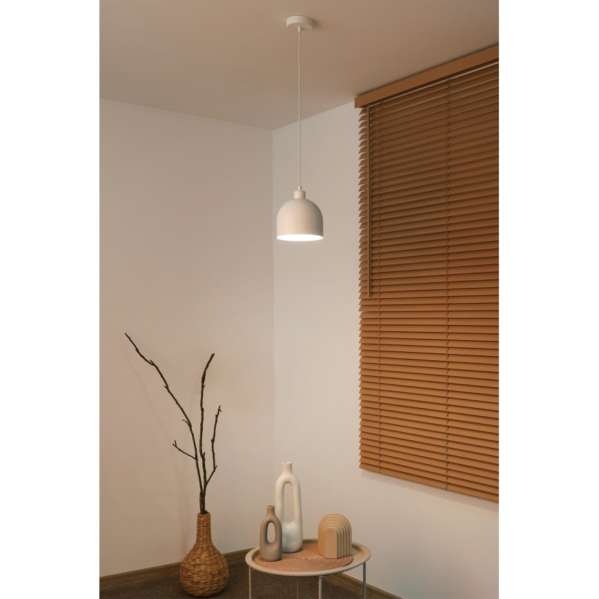 Duolla - Подвесна лампа на кабел IRONLINE 1xE27/15W/230V Ø 17 см, бяла