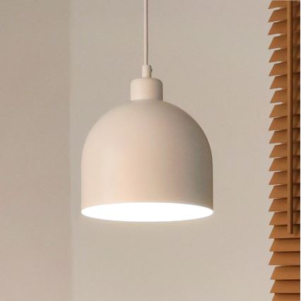 Duolla - Подвесна лампа на кабел IRONLINE 1xE27/15W/230V Ø 17 см, бяла