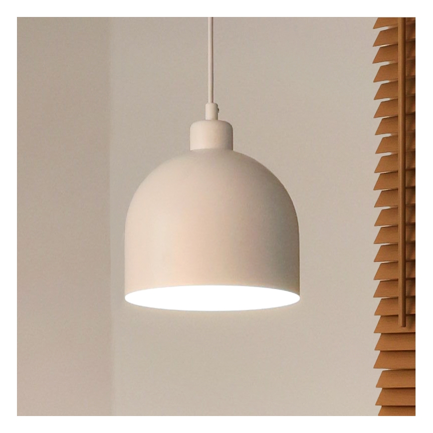 Duolla - Подвесна лампа на кабел IRONLINE 1xE27/15W/230V Ø 17 см, бяла