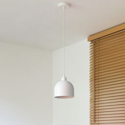 Duolla - Подвесна лампа на кабел IRONLINE 1xE27/15W/230V Ø 17 см, бяла