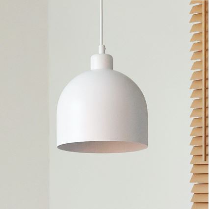 Duolla - Подвесна лампа на кабел IRONLINE 1xE27/15W/230V Ø 17 см, бяла