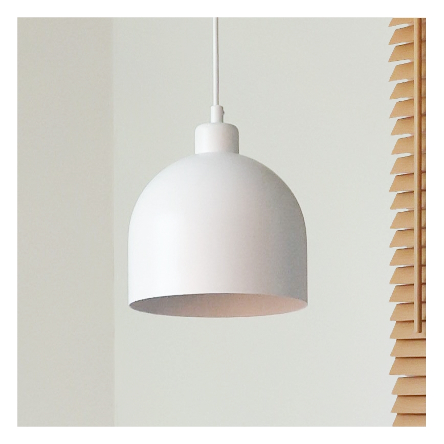 Duolla - Подвесна лампа на кабел IRONLINE 1xE27/15W/230V Ø 17 см, бяла
