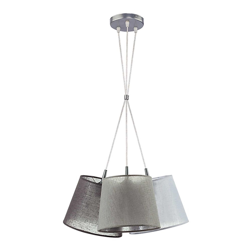 Duolla - Полилей на верижка ROSSA 3xE27/40W/230V антрацит/сива