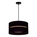 Duolla - Полилей на кабел DUO 1xE27/15W/230V диаметър 40 см черен/ратан