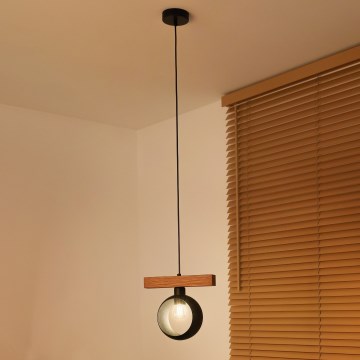 Duolla - Полилей на кабел IRONLINE 1xE27/15W/230V бор/дъб/черен