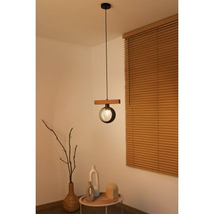 Duolla - Полилей на кабел IRONLINE 1xE27/15W/230V бор/дъб/черен