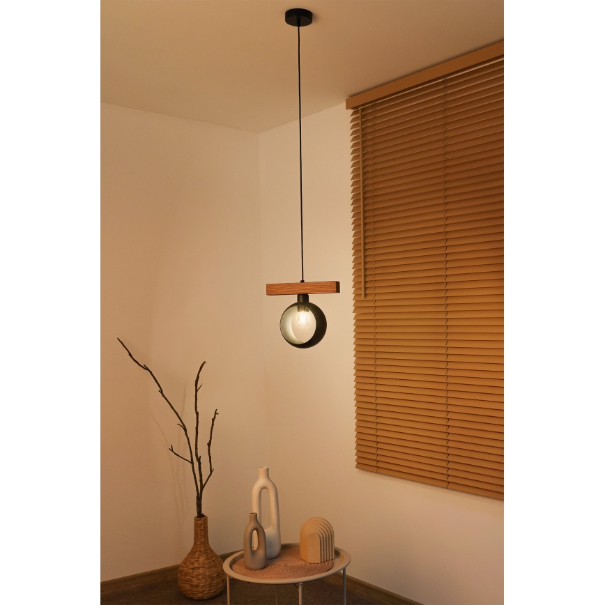 Duolla - Полилей на кабел IRONLINE 1xE27/15W/230V бор/дъб/черен