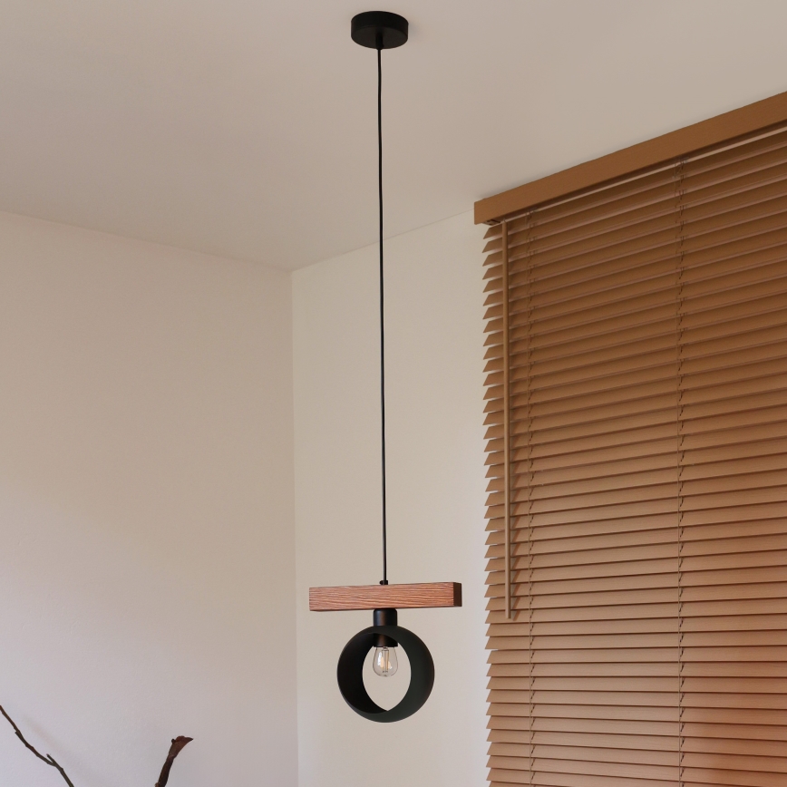 Duolla - Полилей на кабел IRONLINE 1xE27/15W/230V бор/дъб/черен