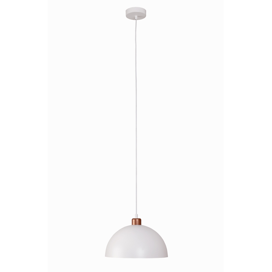 Duolla - Полилей на кабел IRONLINE 1xE27/15W/230V, диаметър 27 см, бял/меден