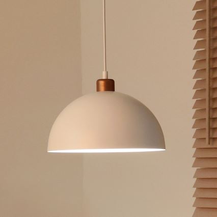 Duolla - Полилей на кабел IRONLINE 1xE27/15W/230V, диаметър 27 см, бял/меден