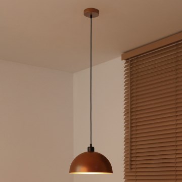 Duolla - Полилей на кабел IRONLINE 1xE27/15W/230V Ø 27 см меден/черен