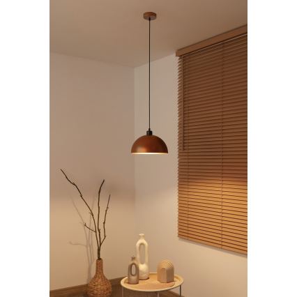 Duolla - Полилей на кабел IRONLINE 1xE27/15W/230V Ø 27 см меден/черен