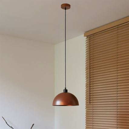 Duolla - Полилей на кабел IRONLINE 1xE27/15W/230V Ø 27 см меден/черен