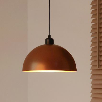 Duolla - Полилей на кабел IRONLINE 1xE27/15W/230V Ø 27 см меден/черен