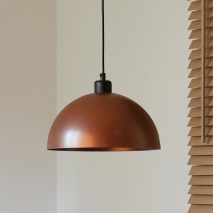 Duolla - Полилей на кабел IRONLINE 1xE27/15W/230V Ø 27 см меден/черен