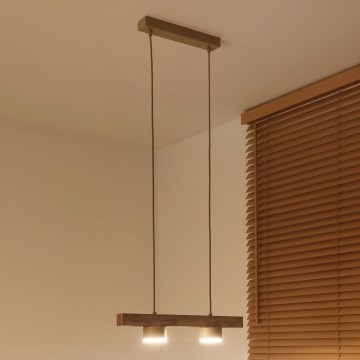 Duolla - Полилей на кабел IRONLINE 2xGX53/3W/230V бор/дъб/бежово