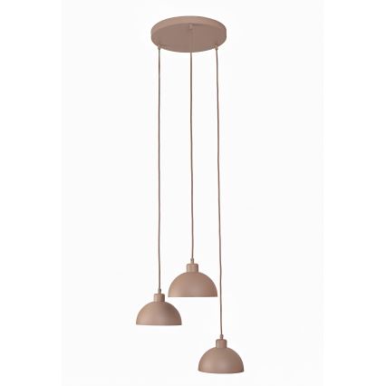 Duolla - Полилей на кабел IRONLINE 3xE27/15W/230V бежов