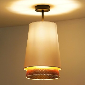 Duolla - Полилей за повърхностен монтаж BELL SHINY 1xE27/15W/230V Ø 25 см бял/меден
