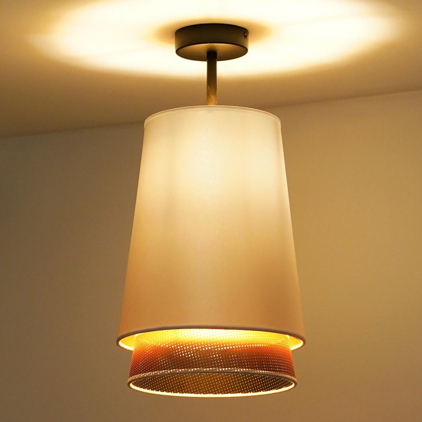 Duolla - Полилей за повърхностен монтаж BELL SHINY 1xE27/15W/230V Ø 25 см бял/меден