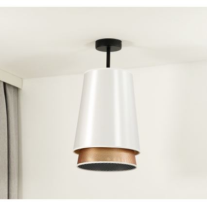 Duolla - Полилей за повърхностен монтаж BELL SHINY 1xE27/15W/230V Ø 25 см бял/меден