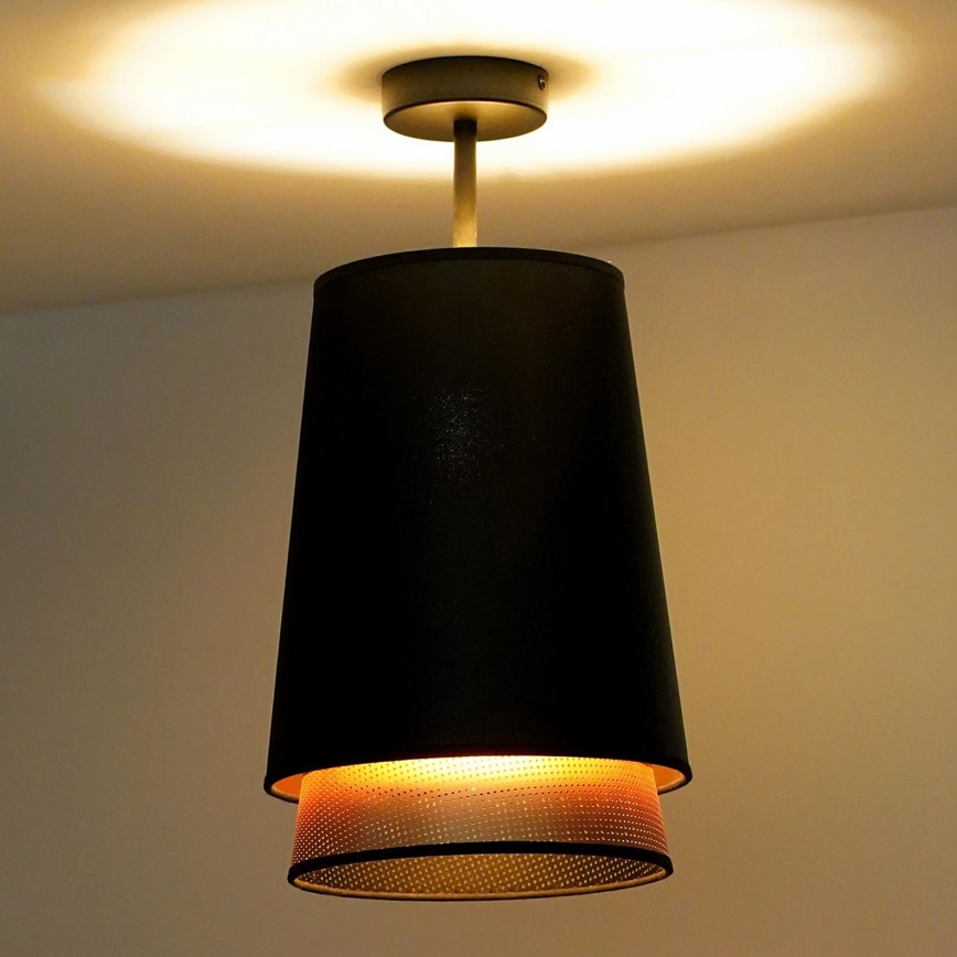Duolla - Полилей за повърхностен монтаж BELL SHINY 1xE27/15W/230V Ø 25 см черен/меден