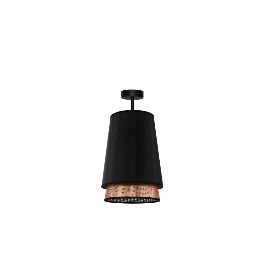 Duolla - Полилей за повърхностен монтаж BELL SHINY 1xE27/15W/230V Ø 25 см черен/меден