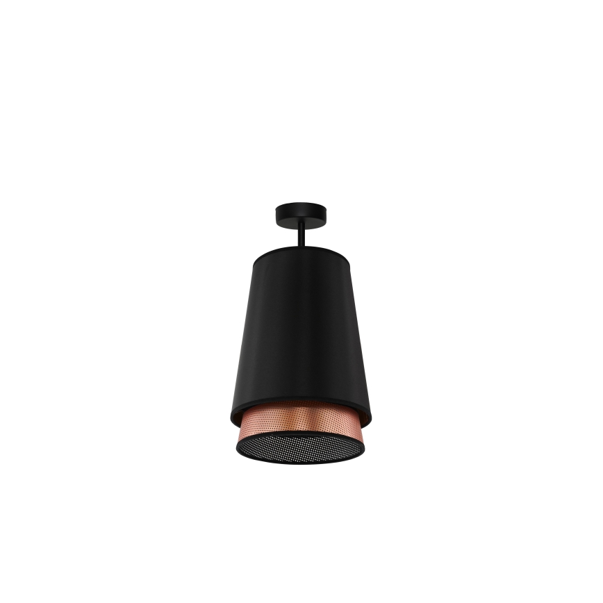 Duolla - Полилей за повърхностен монтаж BELL SHINY 1xE27/15W/230V Ø 25 см черен/меден