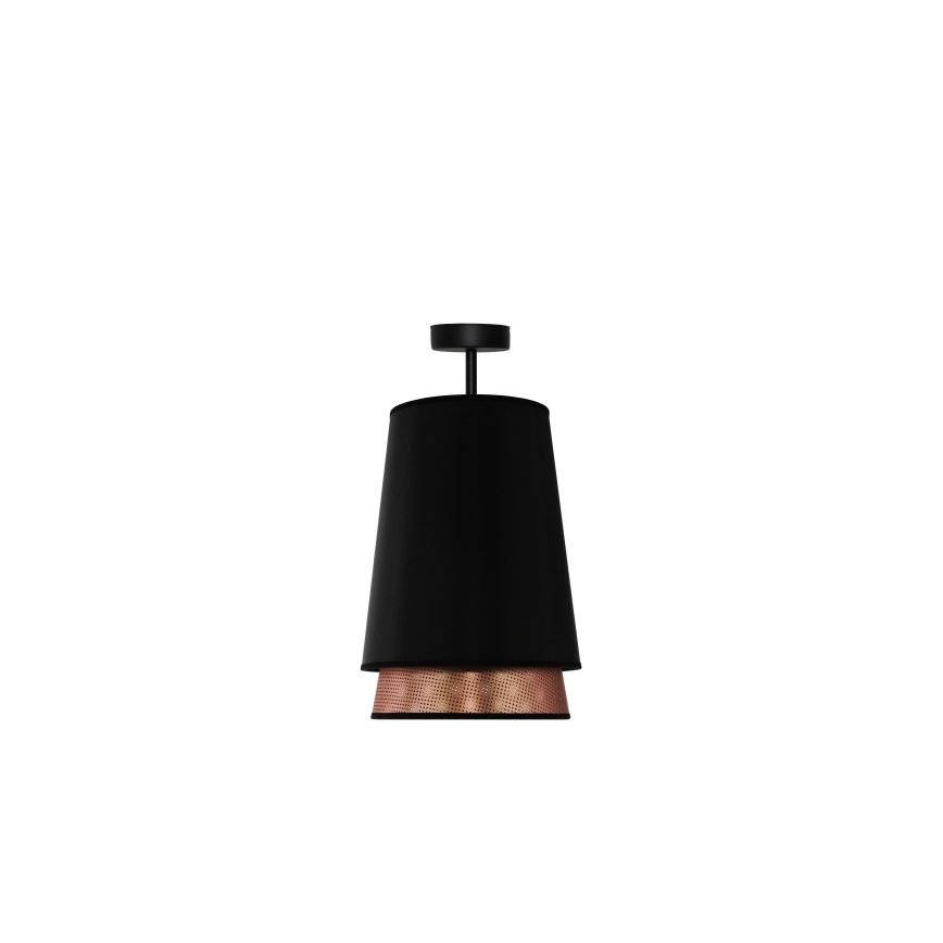 Duolla - Полилей за повърхностен монтаж BELL SHINY 1xE27/15W/230V Ø 25 см черен/меден