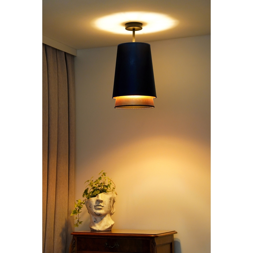 Duolla - Полилей за повърхностен монтаж BELL SHINY 1xE27/15W/230V Ø 25 см син/меден