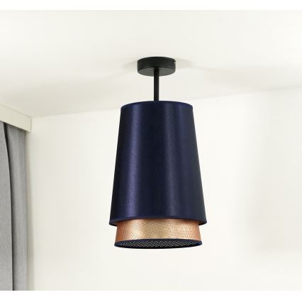 Duolla - Полилей за повърхностен монтаж BELL SHINY 1xE27/15W/230V Ø 25 см син/меден