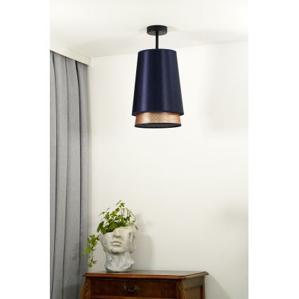 Duolla - Полилей за повърхностен монтаж BELL SHINY 1xE27/15W/230V Ø 25 см син/меден