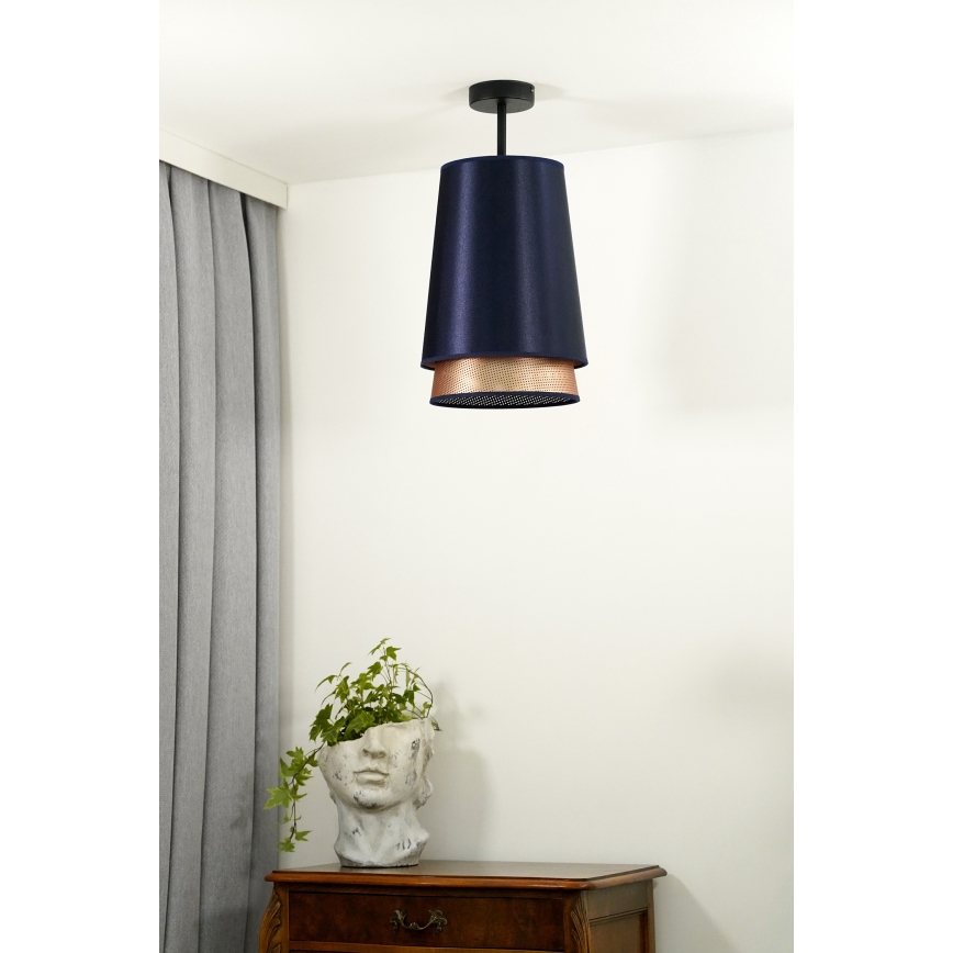 Duolla - Полилей за повърхностен монтаж BELL SHINY 1xE27/15W/230V Ø 25 см син/меден