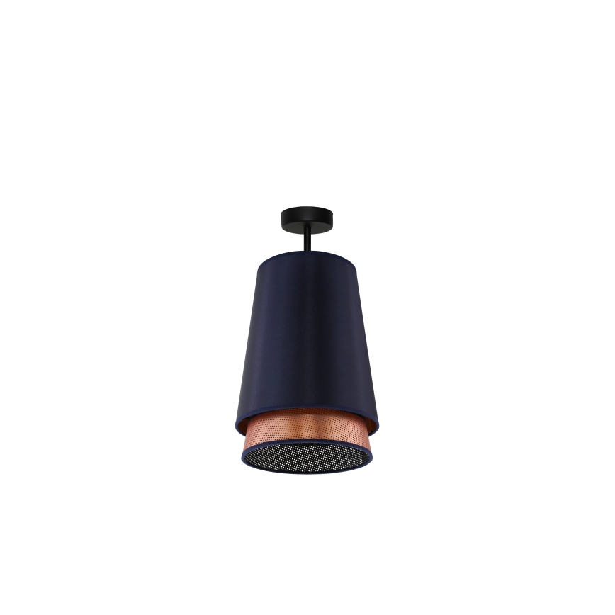 Duolla - Полилей за повърхностен монтаж BELL SHINY 1xE27/15W/230V Ø 25 см син/меден