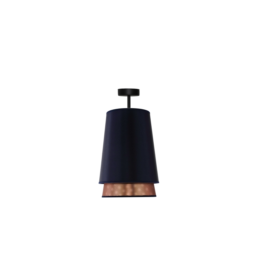 Duolla - Полилей за повърхностен монтаж BELL SHINY 1xE27/15W/230V Ø 25 см син/меден