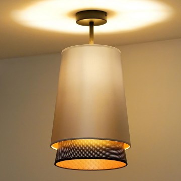 Duolla - Полилей за повърхностен монтаж BELL SHINY 1xE27/15W/230V Ø 25 см сребрист/черен