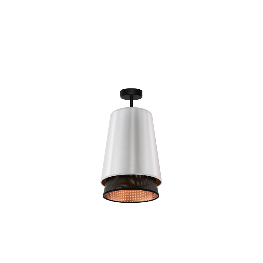 Duolla - Полилей за повърхностен монтаж BELL SHINY 1xE27/15W/230V Ø 25 см сребрист/черен